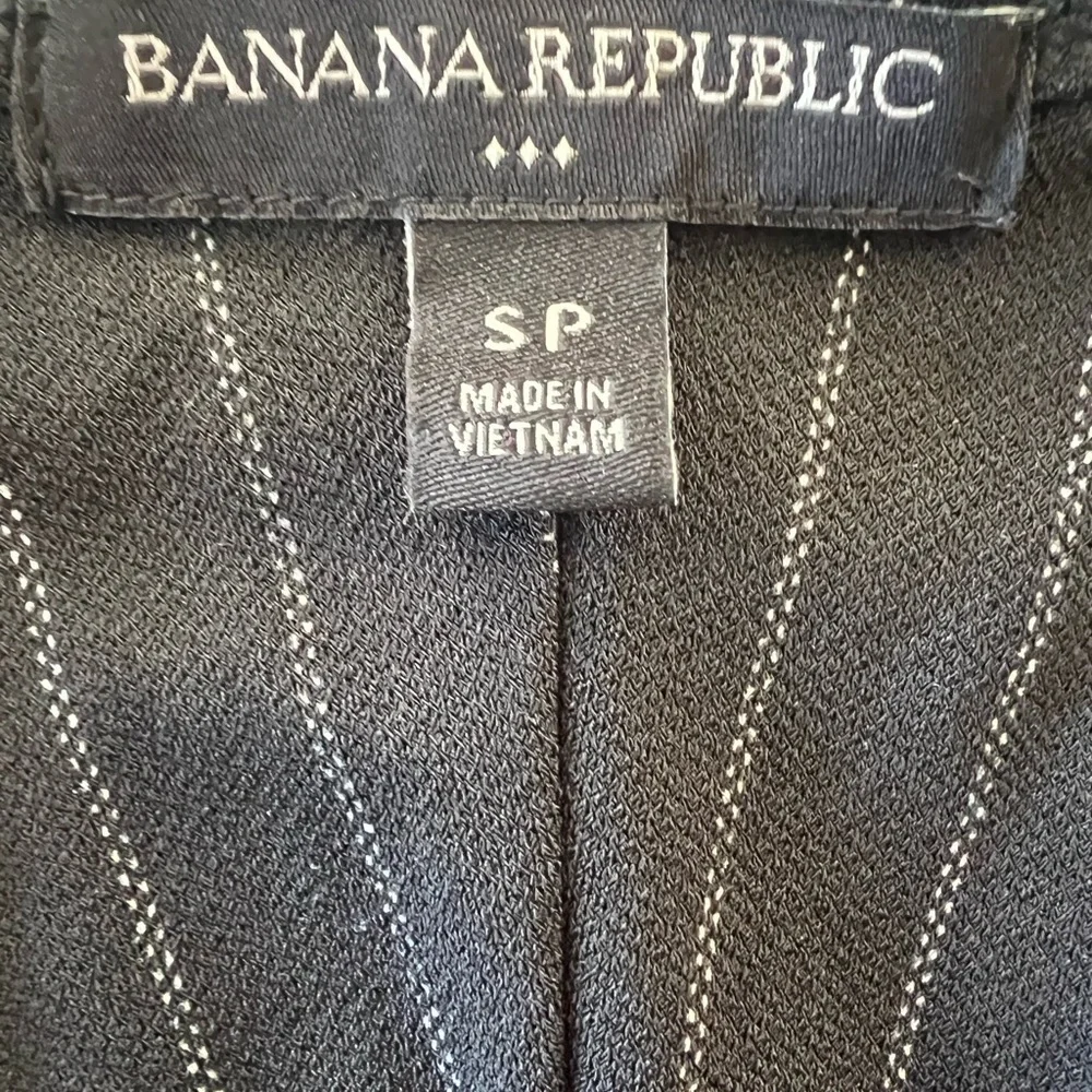 BANANA republic twist racer back dress, side slit, black pin stripe, small - Picture 2 of 11